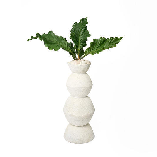 Totem Sculpture White 6 with Anthurium Ruffles